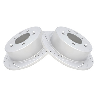 TRQ® - Performance Cross Drilled and Slotted Rear Disc Brake Rotors