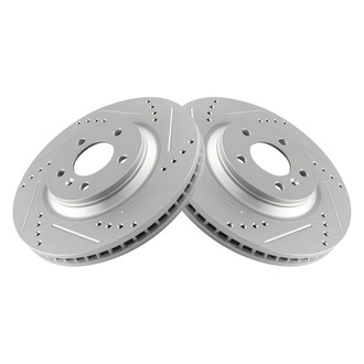 TRQ® - Performance Cross Drilled and Slotted Front Disc Brake Rotors