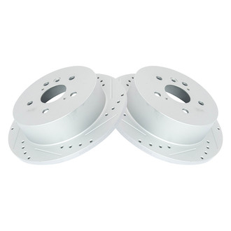 TRQ® - Performance Cross Drilled and Slotted Rear Disc Brake Rotors