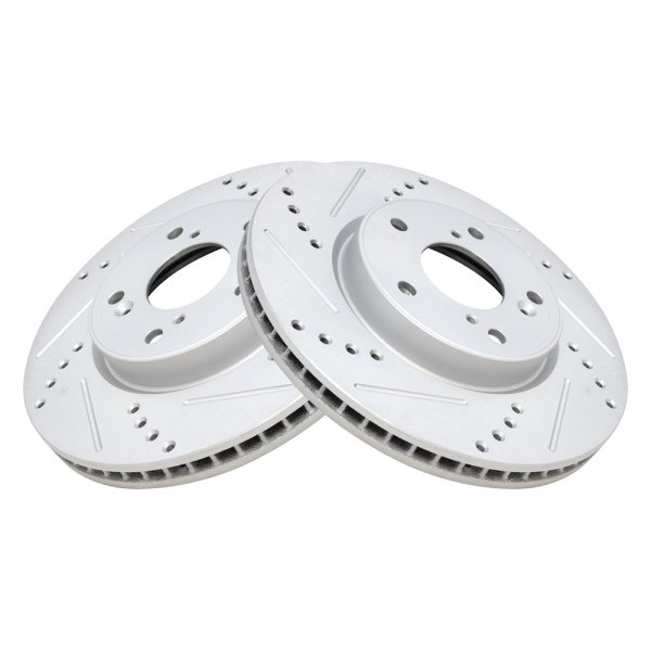 TRQ® - Performance Cross Drilled and Slotted Front Disc Brake Rotors