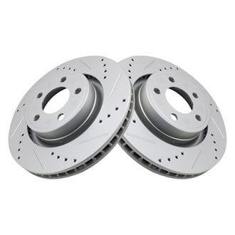 TRQ® - Performance Cross Drilled and Slotted Front Disc Brake Rotors
