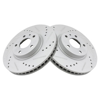 TRQ® - Performance Cross Drilled and Slotted Front Disc Brake Rotors