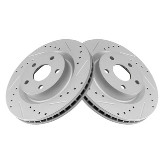 TRQ® - Performance Cross Drilled and Slotted Front Disc Brake Rotors