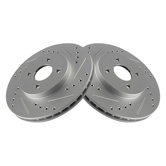 TRQ® - Performance Cross Drilled and Slotted Front Disc Brake Rotors