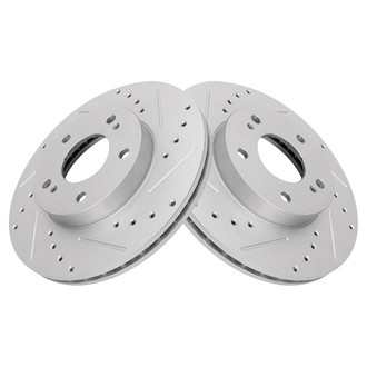 TRQ® - Performance Cross Drilled and Slotted Front Disc Brake Rotors