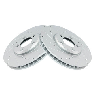 TRQ® - Performance Cross Drilled and Slotted Front Disc Brake Rotors