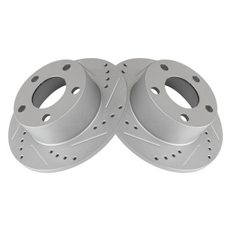 TRQ® - Performance Cross Drilled and Slotted Rear Disc Brake Rotors