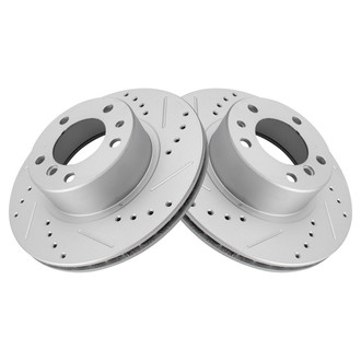 TRQ® - Performance Cross Drilled and Slotted Driver and Passenger Side Disc Brake Rotors
