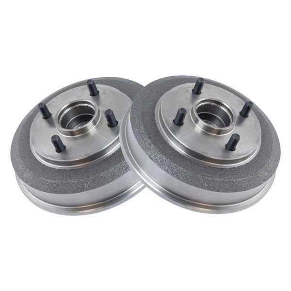 TRQ® - Rear Driver and Passenger Side Brake Drums with Hub Assemblies