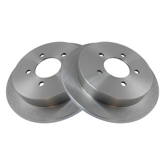 TRQ® - Plain Solid Rear Disc Brake Rotors