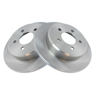 TRQ® - Plain Solid Rear Disc Brake Rotors