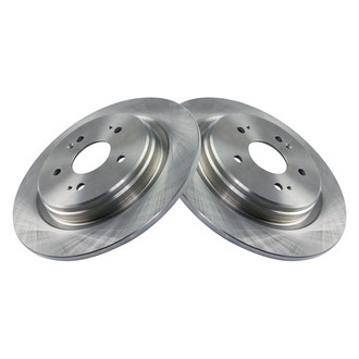 TRQ® - Plain Solid Rear Disc Brake Rotors