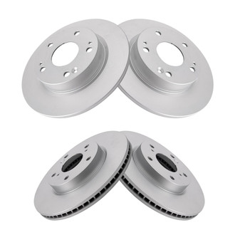TRQ® - Plain Front and Rear Disc Brake Rotors