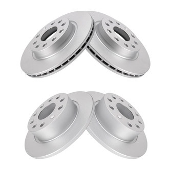 TRQ® - Plain Front and Rear Disc Brake Rotors