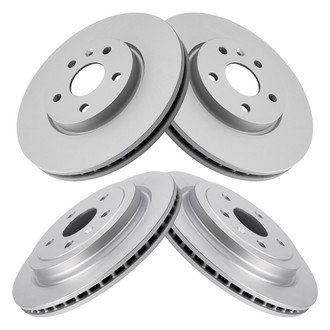 TRQ® - Plain Front and Rear Disc Brake Rotors