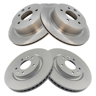 TRQ® - Plain Vented Front and Rear Disc Brake Rotors