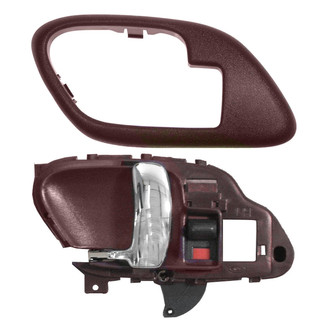 TRQ® - Front or Rear Driver Side Interior Door Handle and Bezel Set