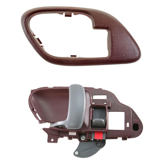 TRQ® - Front or Rear Driver Side Interior Door Handle and Bezel Set