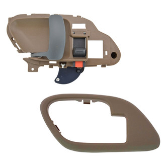 TRQ® - Front or Rear Driver Side Interior Door Handle and Bezel Set
