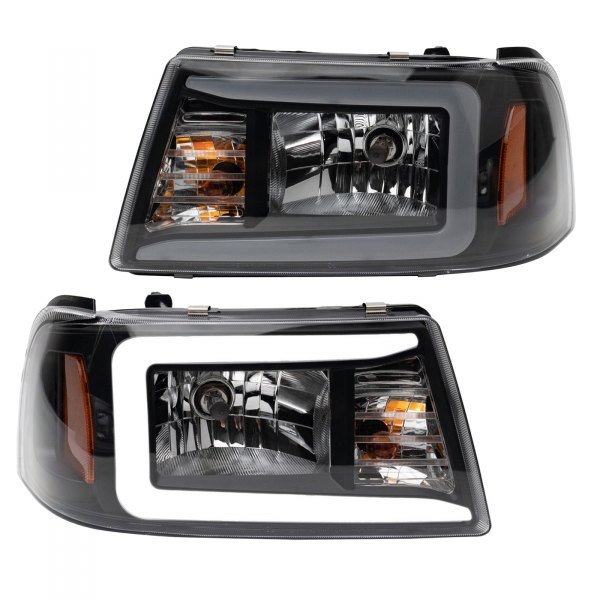 TRQ® - Black LED DRL Bar Headlights