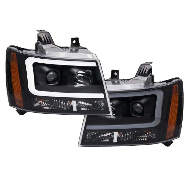 TRQ® - Black LED DRL Bar Projector Headlights