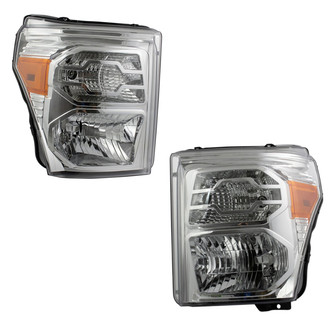 TRQ® - Driver and Passenger Side Chrome Euro Headlights