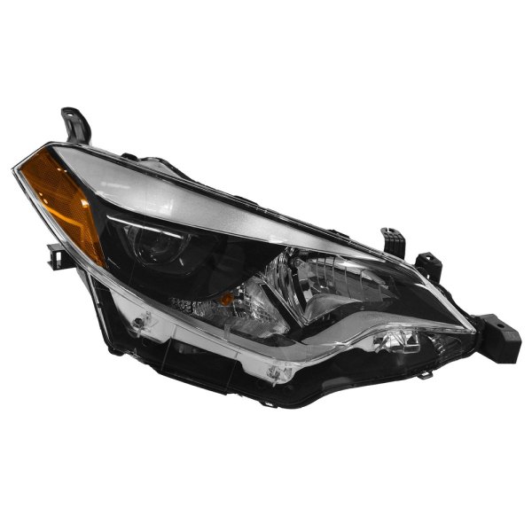 TRQ® - Passenger Side Black/Chrome Factory Style With Projector With LEDs Headlight