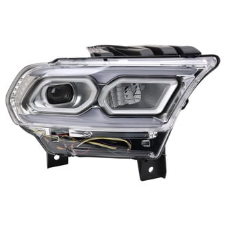 TRQ® - Passenger Side Chrome With Projector LED. With LED DRL Headlight