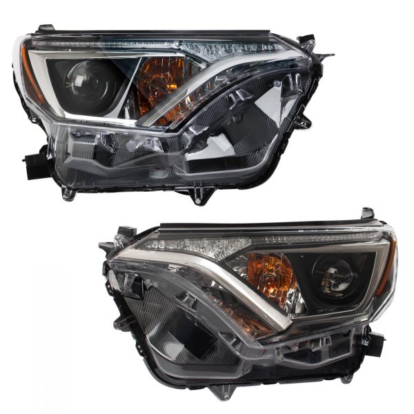 TRQ® - Black/Chrome Factory Style Projector Headlights