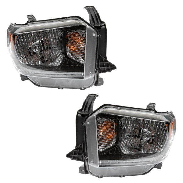 TRQ® - Black Factory Style Headlights with LED DRL