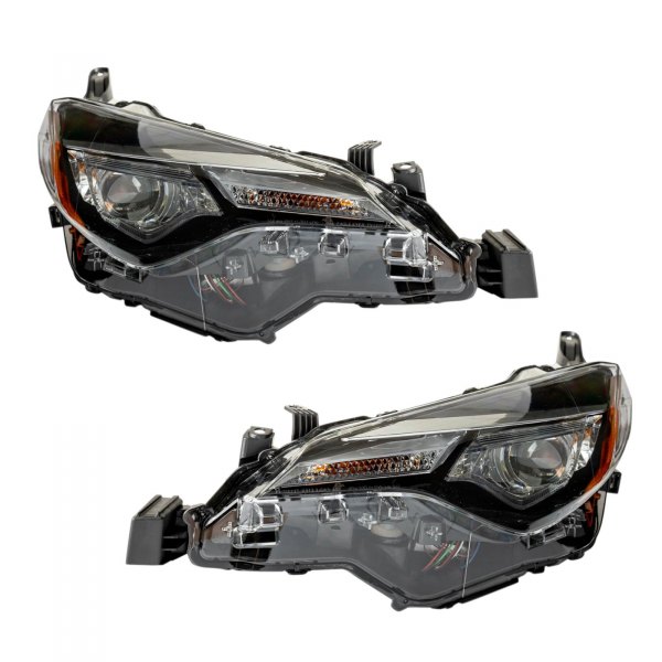 TRQ® - Black/Chrome Factory Style Projector Headlights with LED DRL