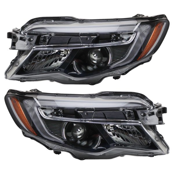 TRQ® - Black/Chrome Factory Style Projector Headlights without LED DRL