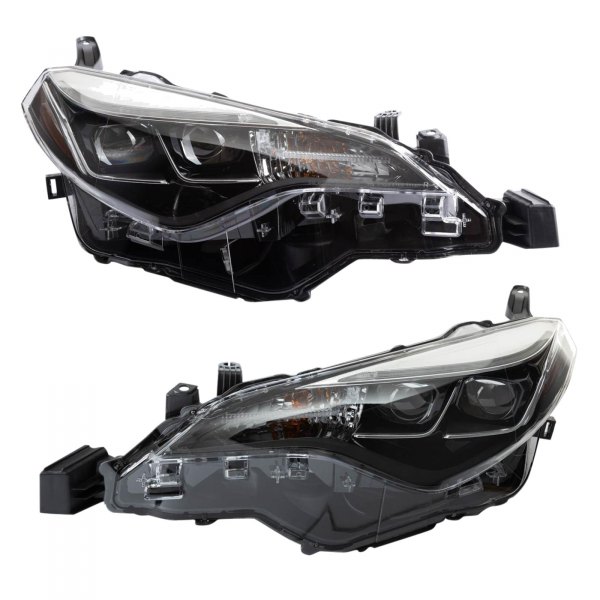 TRQ® - Black/Chrome Factory Style Projector LED Headlights