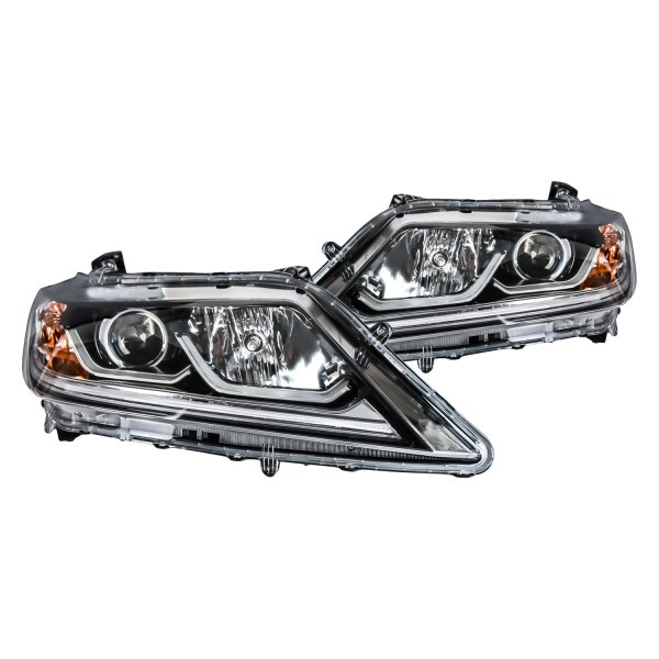 TRQ® - Black Factory Style Projector Headlights with LED DRL
