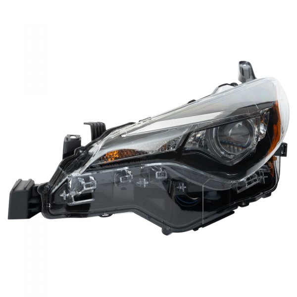 TRQ® - Driver Side Black/Chrome Factory Style Projector Headlight with LED DRL