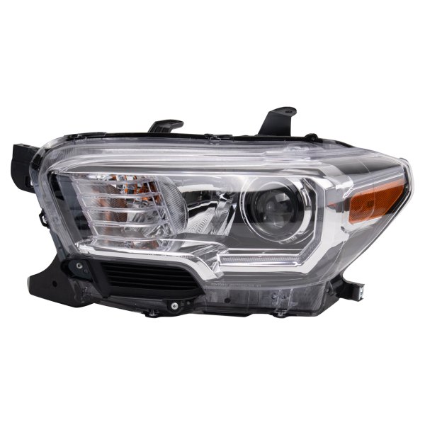 TRQ® - Driver Side Black/Chrome Factory Style With Projector With LED DRL Headlight