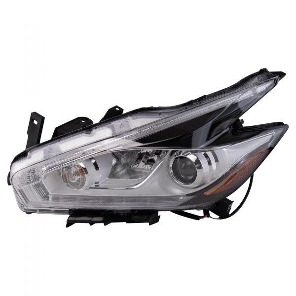 TRQ® - Driver Side Chrome Factory Style Projector Headlight with LED DRL