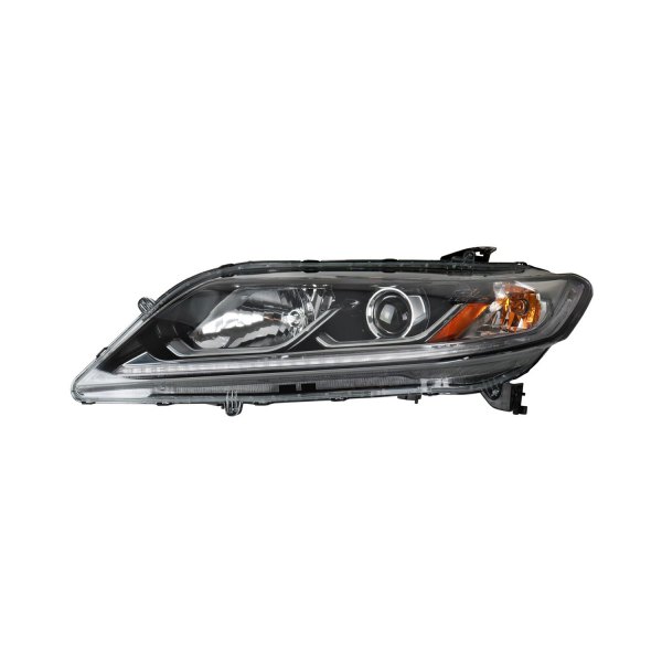 TRQ® - Driver Side Black Factory Style Projector Headlight with LED DRL