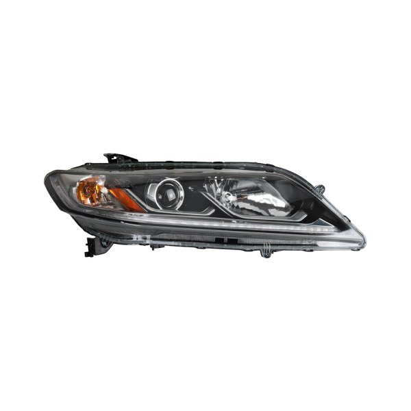 TRQ® - Passenger Side Black Factory Style Projector Headlight with LED DRL