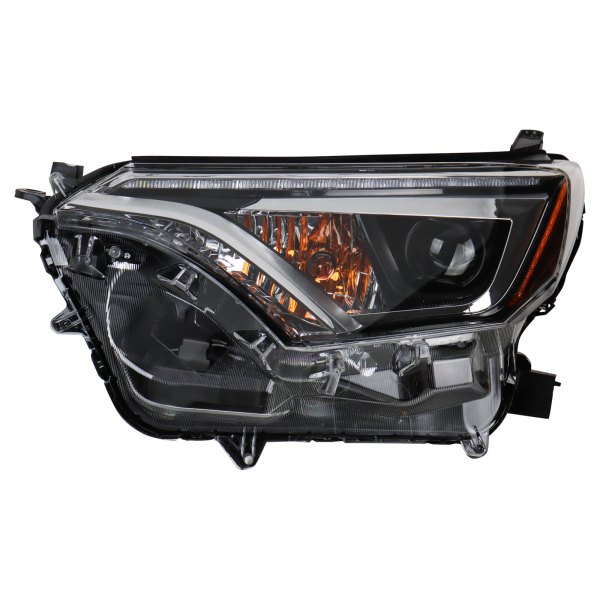 TRQ® - Driver Side Black Factory Style DRL Bar Projector LED Headlight