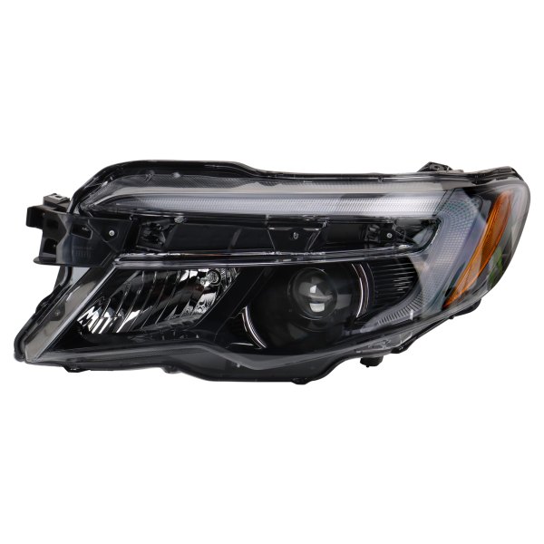 TRQ® - Driver Side Black/Chrome With LED DRL Bar With Projector Headlight