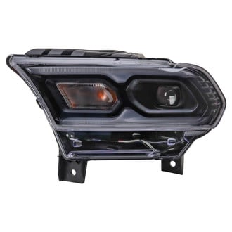 TRQ® - Driver Side Black With Projector LED. With LED DRL Headlight
