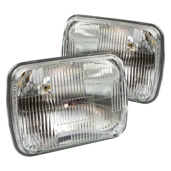 TRQ® - 7x6" Rectangular Chrome Factory Style Headlights