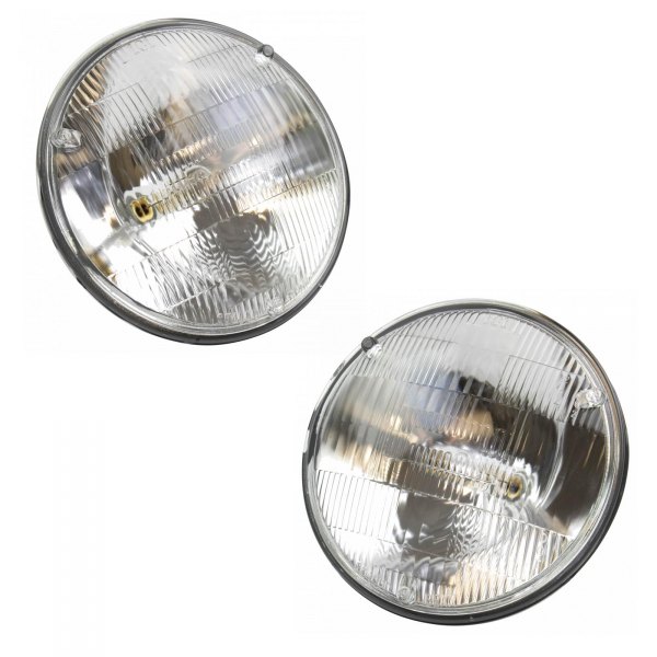 TRQ® - 5 3/4" Round Driver and Passenger Side Chrome Factory Style Headlights