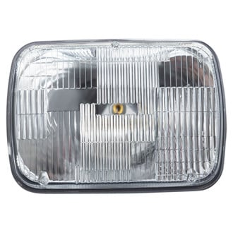 TRQ® HLA93591 - 7x6" Rectangular Chrome Factory Style Headlight (H6054, 200mm)