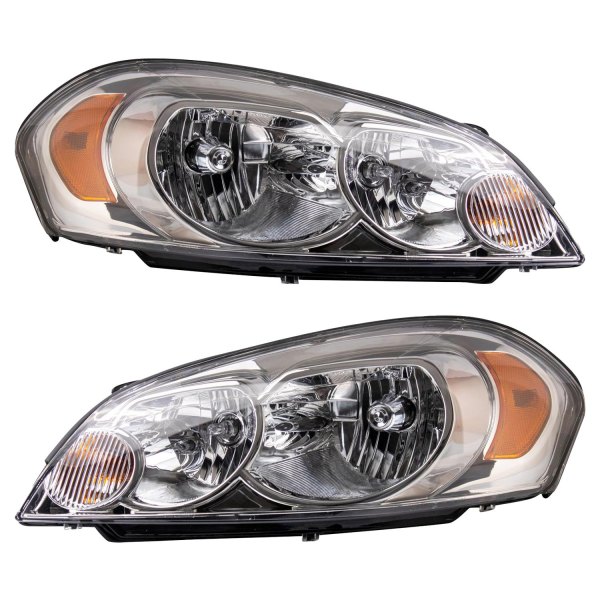 TRQ® - Driver and Passenger Side Driver and Passenger Side Chrome Factory Style Headlights