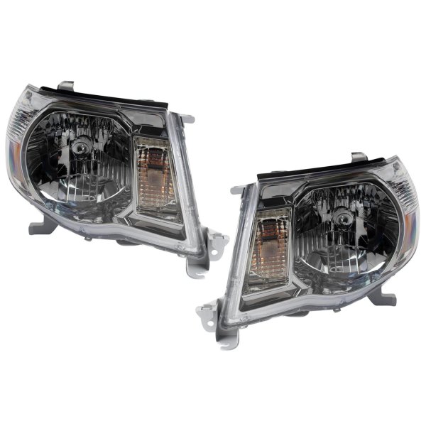 TRQ® - Driver and Passenger Side Chrome Factory Style Headlights