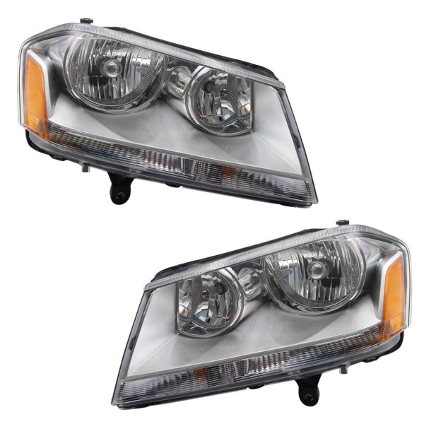 TRQ® - Driver and Passenger Side Driver and Passenger Side Gray Factory Style Headlights