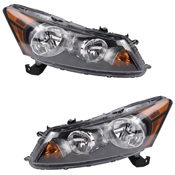 TRQ® - Driver and Passenger Side Driver and Passenger Side Black Factory Style Headlights