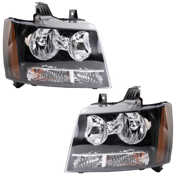 TRQ® - Driver and Passenger Side Driver and Passenger Side Black Factory Style Headlights